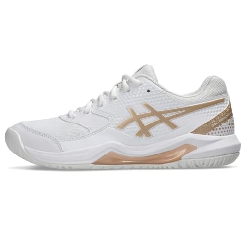 ASICS Women's Gel-Dedicate 8 Pickleball Shoes, 9, White/Champagne