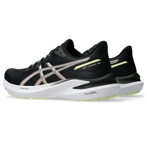 ASICS Women's GT-1000 13 Running Shoes, 8, Black/Breeze