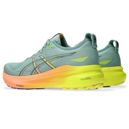 ASICS Men's Gel-Kayano 31 Running Shoes, 13, Light Celadon/Safety Yellow