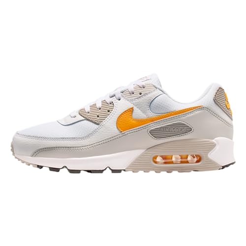 Nike Air Max 90 Men's Shoes (White/College Gray/Burst Gray/Laser Orange) Size 9