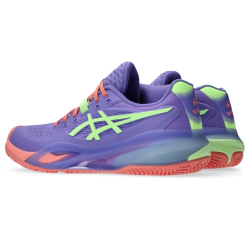 ASICS Women's Gel-Resolution X Padel Tennis Shoes, 8, Amethyst/Illuminate Green