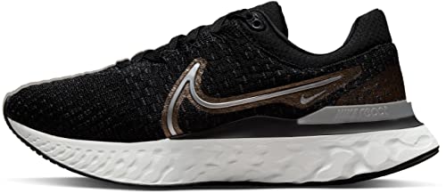 NIKE Women's React Infinity Run Fk 3 Shoe, Black Anthracite Metallic Copper Metallic Silver, 7 UK