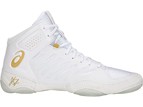 ASICS Unisex JB Elite III Wrestling Shoes, 10.5, White/Rich Gold