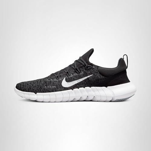Nike Men's Free Rn 5,0 2021 Running Shoe, Black White Dk Smoke Grey, 12 US