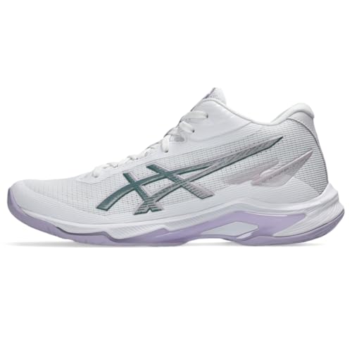 ASICS Women's Netburner Ballistic FF MT 4 Volleyball Shoes, 7, White/Dahlia