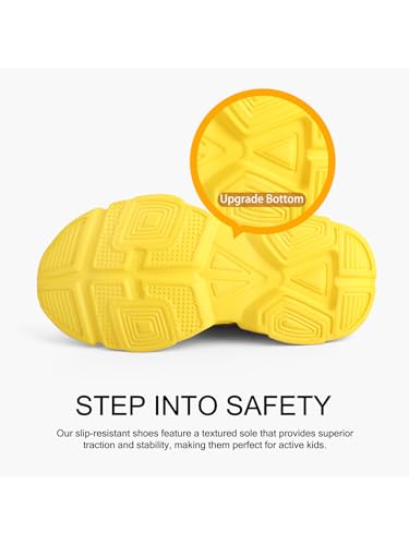 WZRUISEN Boys and Girls Leisure Sports Basketball Hiking Shoes Yellow 12 Little Kid