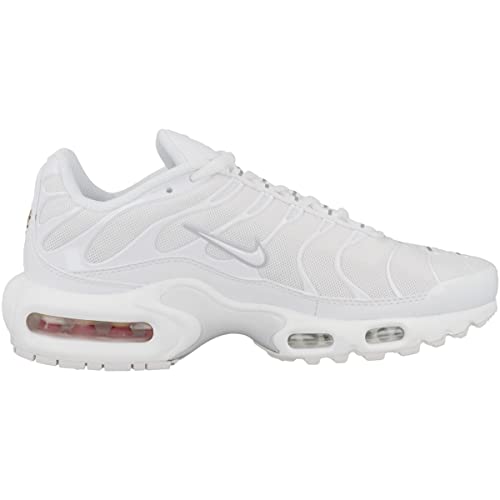 Nike Air Max Plus Womens Running Shoes, White/White-Pure Platinum, 6.5 M US