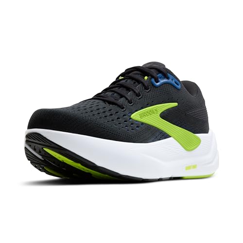 Brooks Men’s Ghost Max 3 Neutral Running & Walking Shoe - Black/Navy/Acid Lime - 11.5 Medium