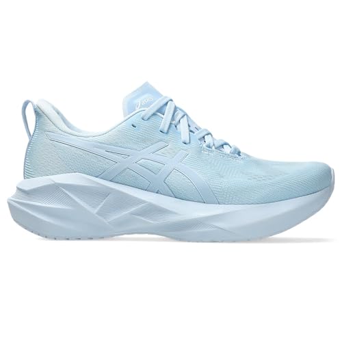 ASICS Womens Novablast 5 Lite-Show Running Shoes, LITE-SHOW/LIGHT BLUE, 8