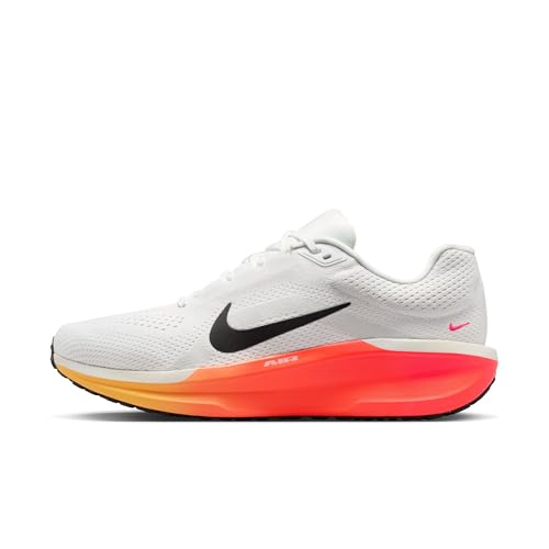 Nike Men's Winflo 11 Road Running Shoes, Summit White/Black-Bright Crimson, 12