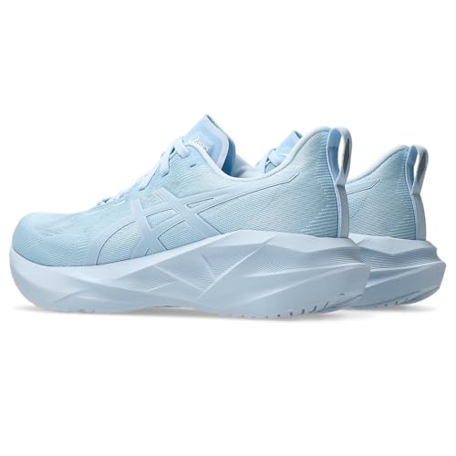 ASICS Womens Novablast 5 Lite-Show Running Shoes, LITE-SHOW/LIGHT BLUE, 8