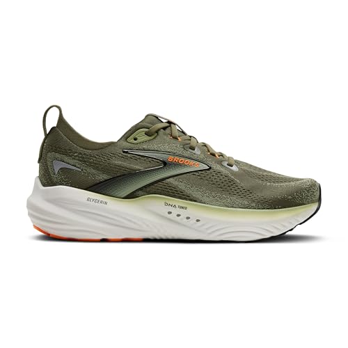 Brooks Men’s Glycerin 22 Neutral Running Shoe - Dusty Olive/Tea/Orange - 11 Medium