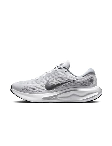 Nike Men's Journey Run Road Running Shoes, White/Metallic Silver-Black-Ashen Slate, 10.5