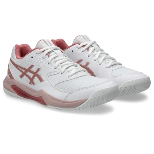 ASICS Women's Gel-Dedicate 8 Tennis Shoes, 9, White/Rose Rouge