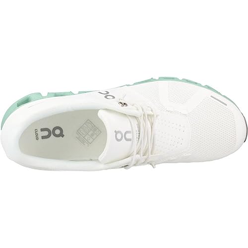 On Mens Cloud 5 Running Shoes, Undyed-White/Creek, 10.5 US