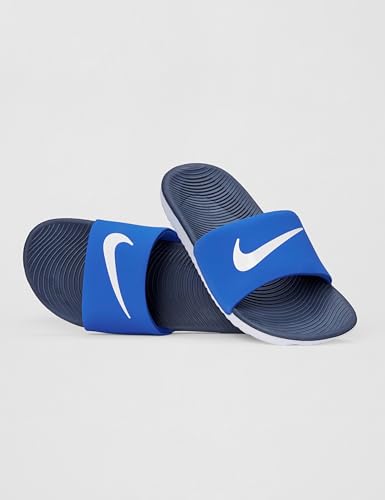 Nike Little/Big Kid's Kawa Slides, Game Royal/White-Thunder Blue-White, 7Y
