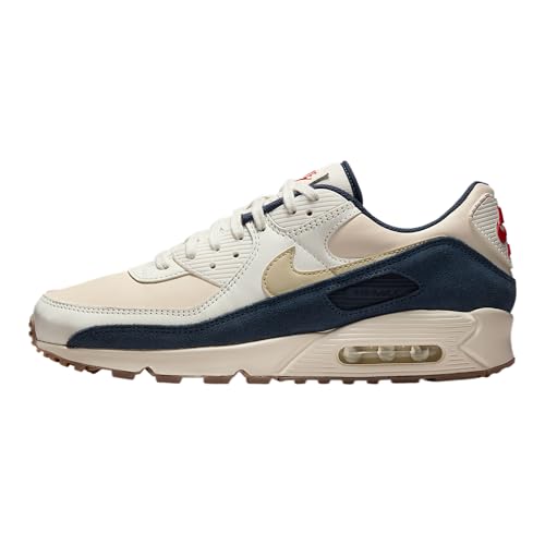 Nike Air Max 90 Premium Men's Shoes (Pale Ivory/Thunder Blue/Sail/Light Khaki) Size 8