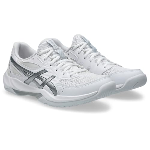ASICS Women's Gel-Rocket 12 Volleyball Shoes, 8, White/Pure Silver