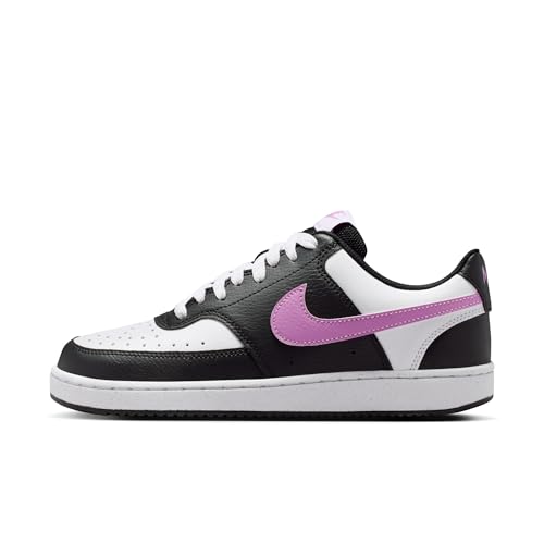 Nike Women's Court Vision Low Next Nature Shoes, Black/Light Magenta-White, 9