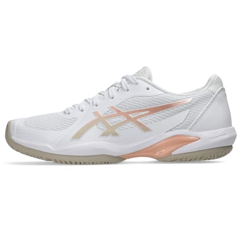 ASICS Women's Solution Swift FF 2 Tennis Shoes, 7.5, White/Cantaloupe