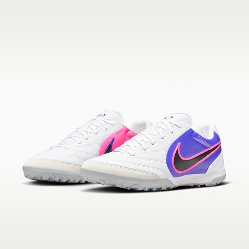 Nike Tiempo Ligera Pro Turf Low-Top Soccer Shoes (White/Racer Blue/Pink Blast/Black) Size 11.5