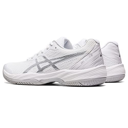 ASICS Women's Gel-Game 9 Tennis Shoes, 7, White/Pure Silver