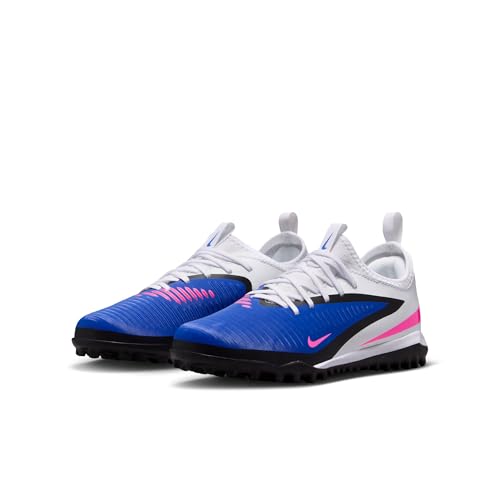 Nike Jr. Phantom 6 Low Academy Big Kids' Turf Soccer Shoes (Racer Blue/White/Pink Blast) Size 5