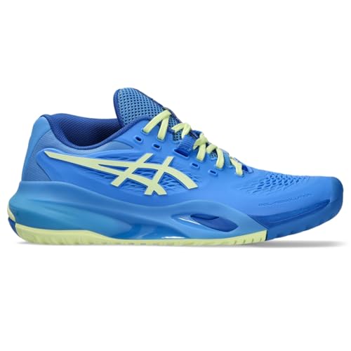 ASICS Women's Gel-Resolution X Tennis Shoes, 10, Blue Coast/Huddle Yellow