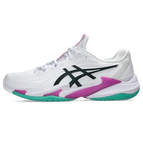 ASICS Men's Court FlyteFoam 3 Tennis Shoes, 14, White/Digital Sakura