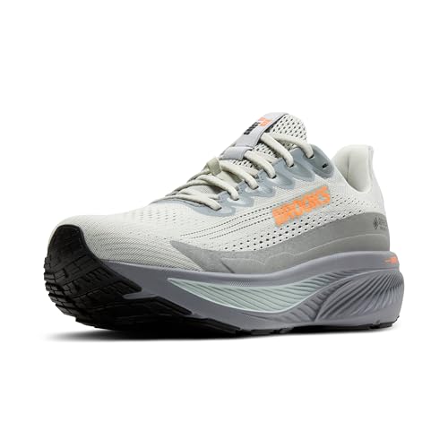 Brooks Men’s Ghost 17 GTX Waterproof Supportive Running & Walking Shoe - Smoke/Primer Grey/Orange - 8 Medium
