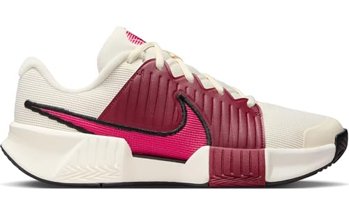 Nike GP Challenge Pro Women's Hard Court Tennis Shoes (Pale Ivory/Sail/Team Red/Rush Pink) Size 9.5