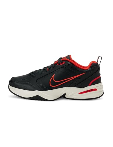 Nike Men's Air Monarch IV Workout Shoes, Dark Smoke Grey/Black-Picante Red, 10.5