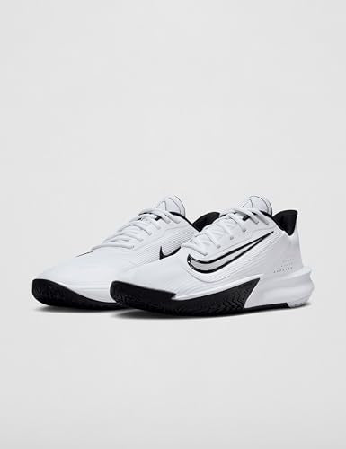 Nike Men's Precision 7 Basketball Shoes, White/Black, 10