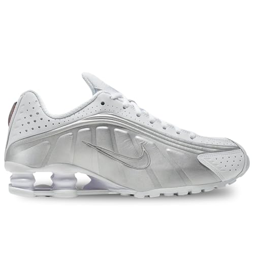 Nike Women's Shox R4 Trainers, Multicoloured White Metallic Silver Max Orange 000, 39 EU