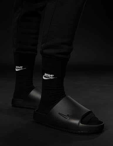 Nike Calm 2.0 Women's Slides, Black/Black-Black, 8