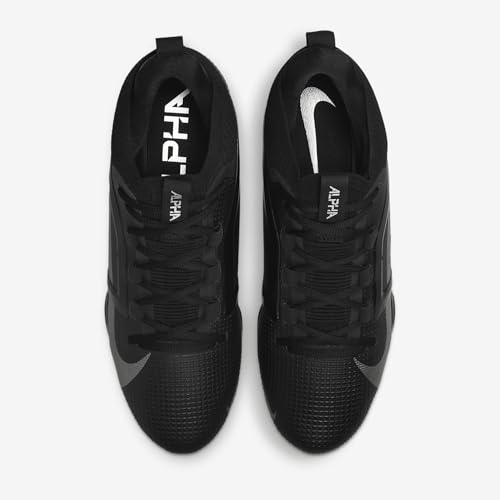 Nike Alpha Menace 4 Elite Football Cleats (FD7036-002, Black/Metallic Silver) Size 7