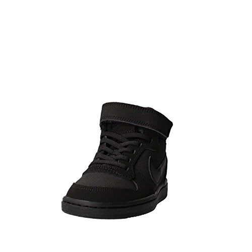 Nike Toddlers Court Borough Mid (TDV) Black/Black Basketball Shoe 4 Toddlers US