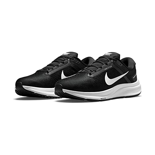 NIKE Air Zoom Structure 24 Men's Trainers Sneakers Road Running Shoes DA8535 (Black/White 001), Black White, 10.5