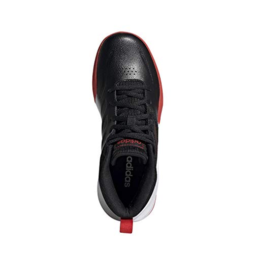 adidas unisex child Ownthegame Wide Basketball Shoe, Black/Active Red/White, 3 Wide Little Kid US