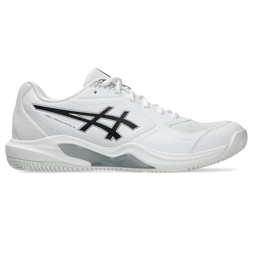 ASICS Men's Gel-Dedicate 9 Clay Tennis Shoes, 10.5, White/Black