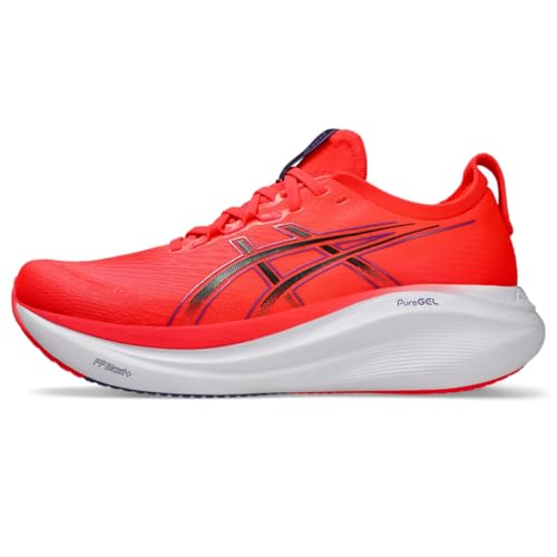ASICS Men's Gel-Nimbus 27 Running Shoe, 10.5, Flash RED/Black