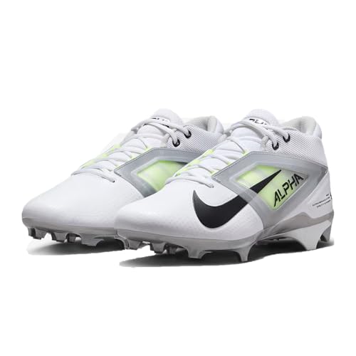 Nike Alpha Menace 4 Pro Football Cleats White/Metallic Silver/Photon Dust/Black FD7037-100 Size 11.5 US Men's
