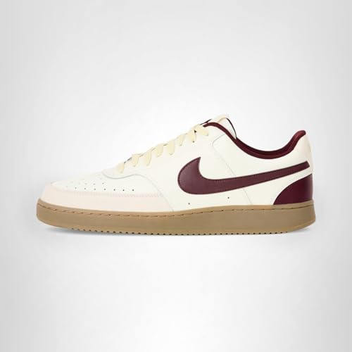Nike Men's Court Vision Low Shoes, Sail/Burgundy Crush-Light Khaki, 8.5
