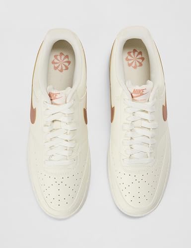 Nike Women's Court Vision Low Next Nature Shoes, Sail/Metallic Red Bronze-Rose Gold, 9.5