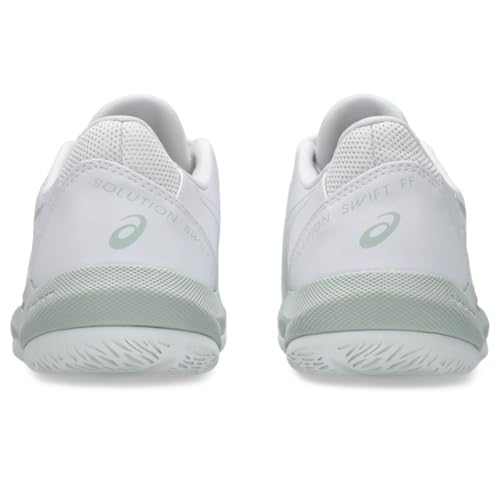 ASICS Women's Solution Swift FlyteFoam 2 Tennis Shoes, 9, White/Lichen Rock