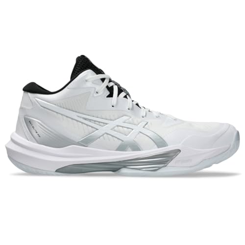 ASICS Men's Sky Elite FlyteFoam Mid Top 3 Volleyball Shoes, 12.5, White/White
