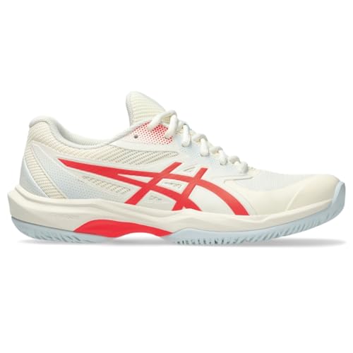 ASICS Women's Game FlyteFoam Pickleball Shoes, 9, Cream/Flash RED