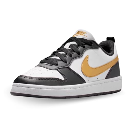 Nike Unisex Kids Court Borough Low Recraft (Big Kid) Black/Metallic Gold/Black/White 4.5 Big Kid Medium