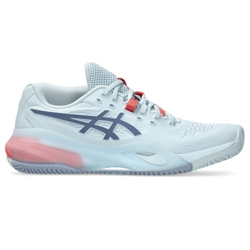 ASICS Women's Gel-Resolution X Clay Tennis Shoes, 9, Sky/Grey Blue