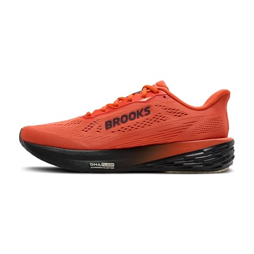 Brooks Men’s Launch 12 Neutral Running Shoe - Tigerlily/Blackened Pearl - 11 Medium